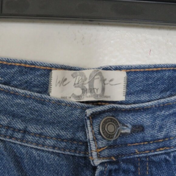 Free People Maggie Mid Rise Straight Leg Distressed Jeans Size 30 Frayed Hem - Picture 2 of 5